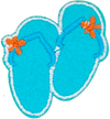 Turquoise Flip Flops - Patch