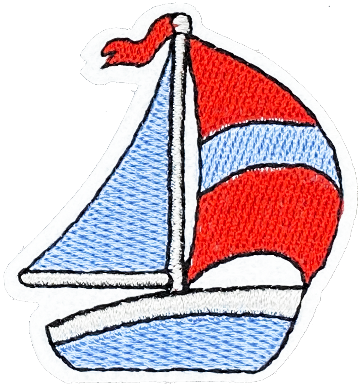 Sailboat 4 (Red & Light Blue) - Patch