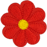 Red Daisy 8 Petal Flower - Patch