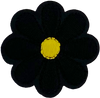 Black Daisy 8 Petal Flower - Patch