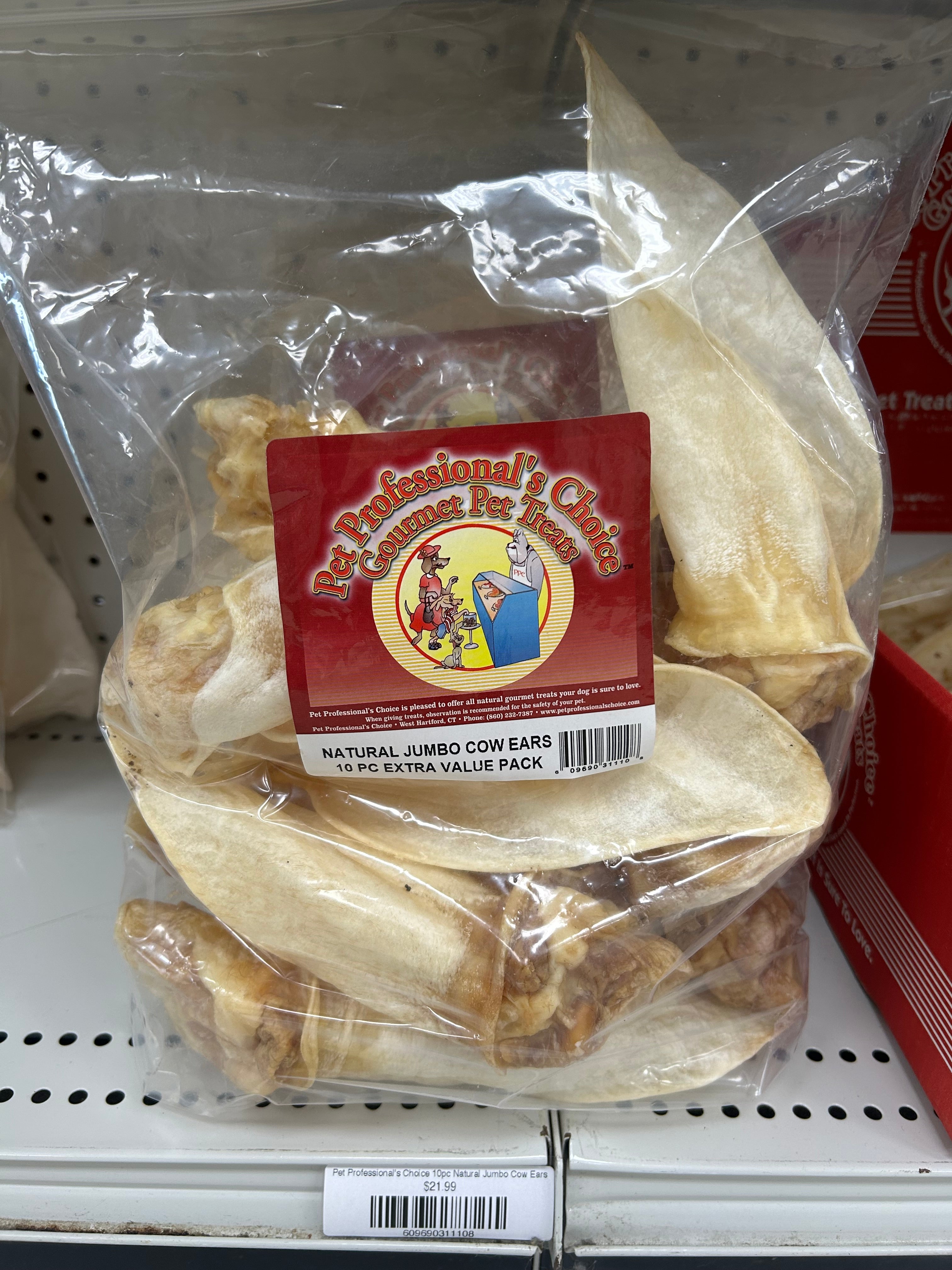 Pet Professionals Choice 10pc Natural Jumbo Cow Ears