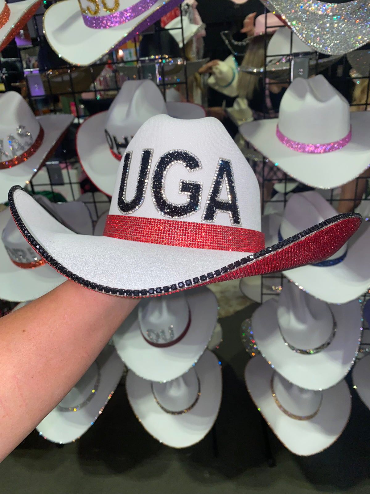Georgia Rhinestone Cowgirl Hat - back view | HT Animal Supply