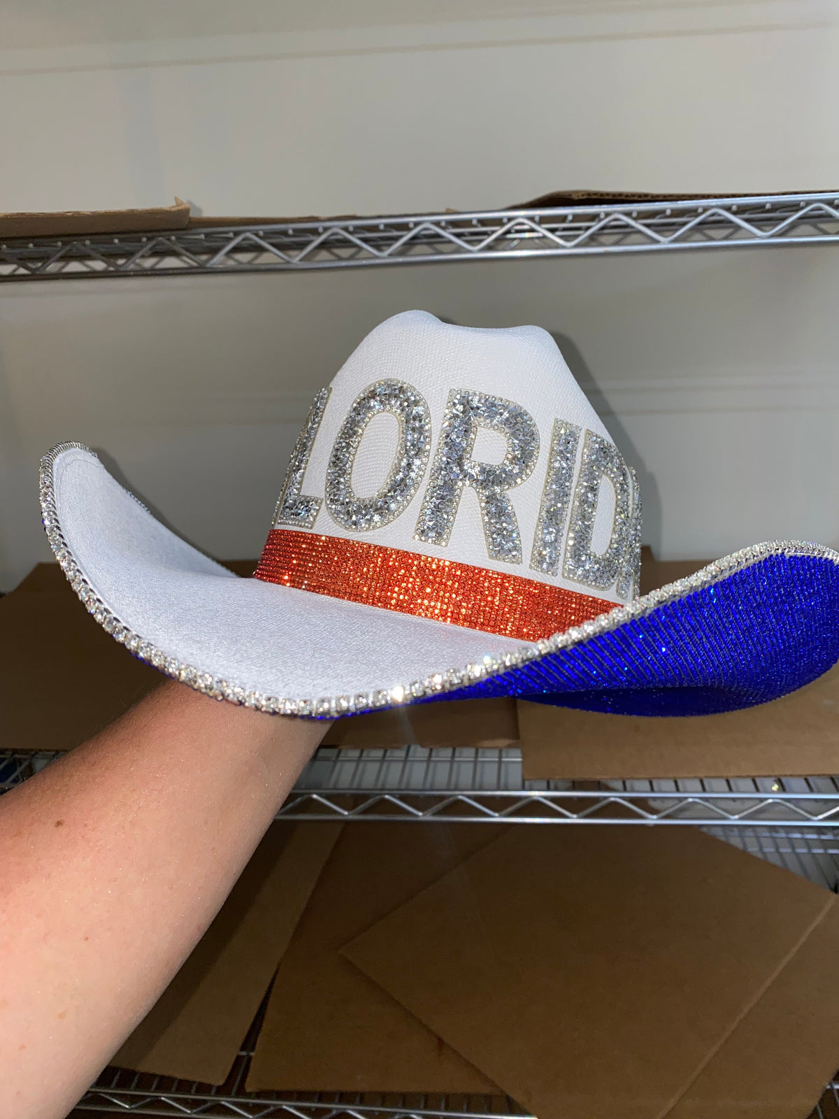 Florida Rhinestone Cowgirl Hat - side view | HT Animal Supply