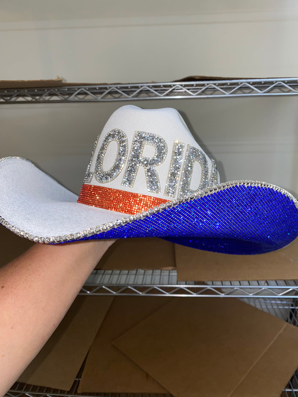 Florida Rhinestone Cowgirl Hat - back view | HT Animal Supply