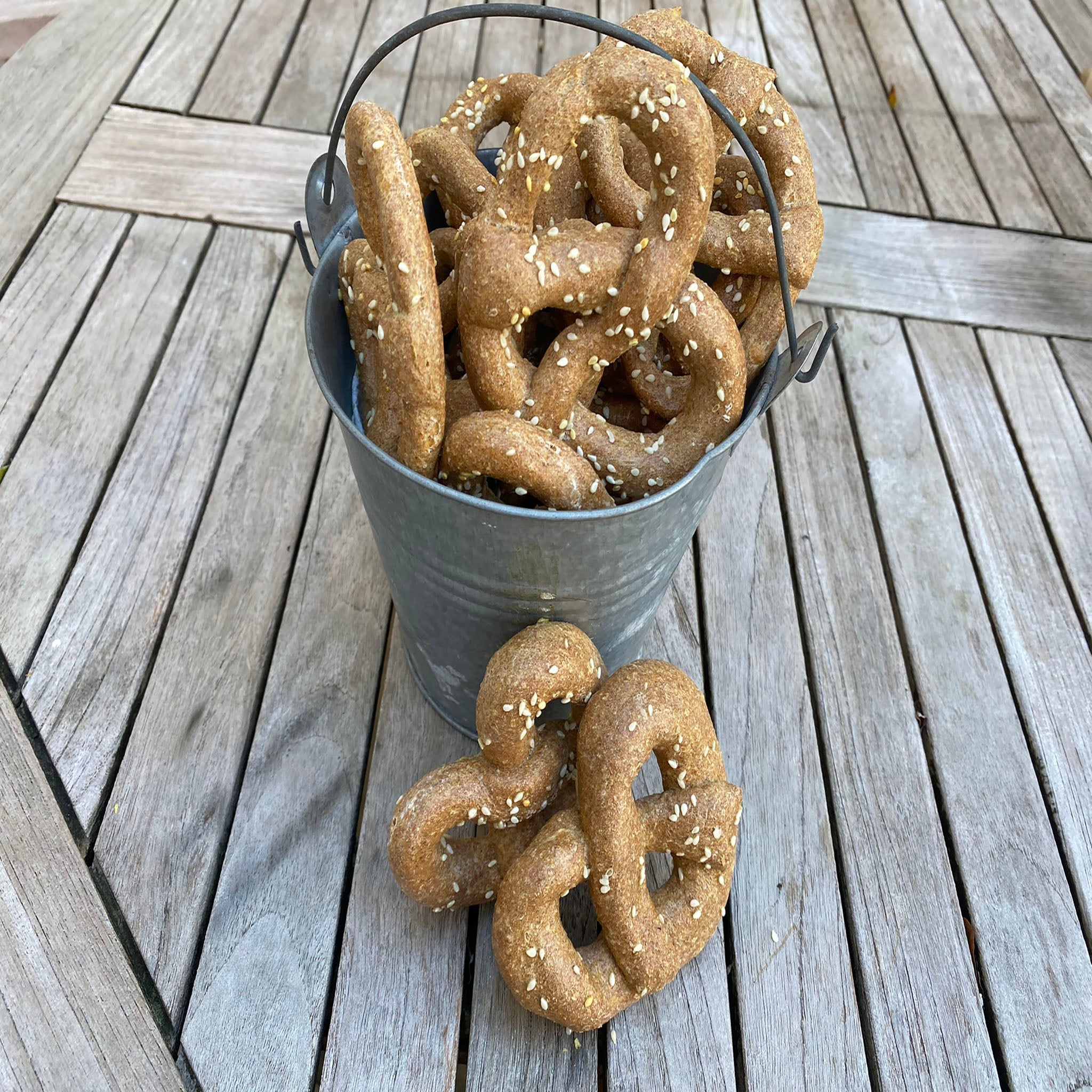 Organic Parmesan Pretzel Dog Treats | Handmade Cheesy Crunchy Dog Snacks (Human-Grade)