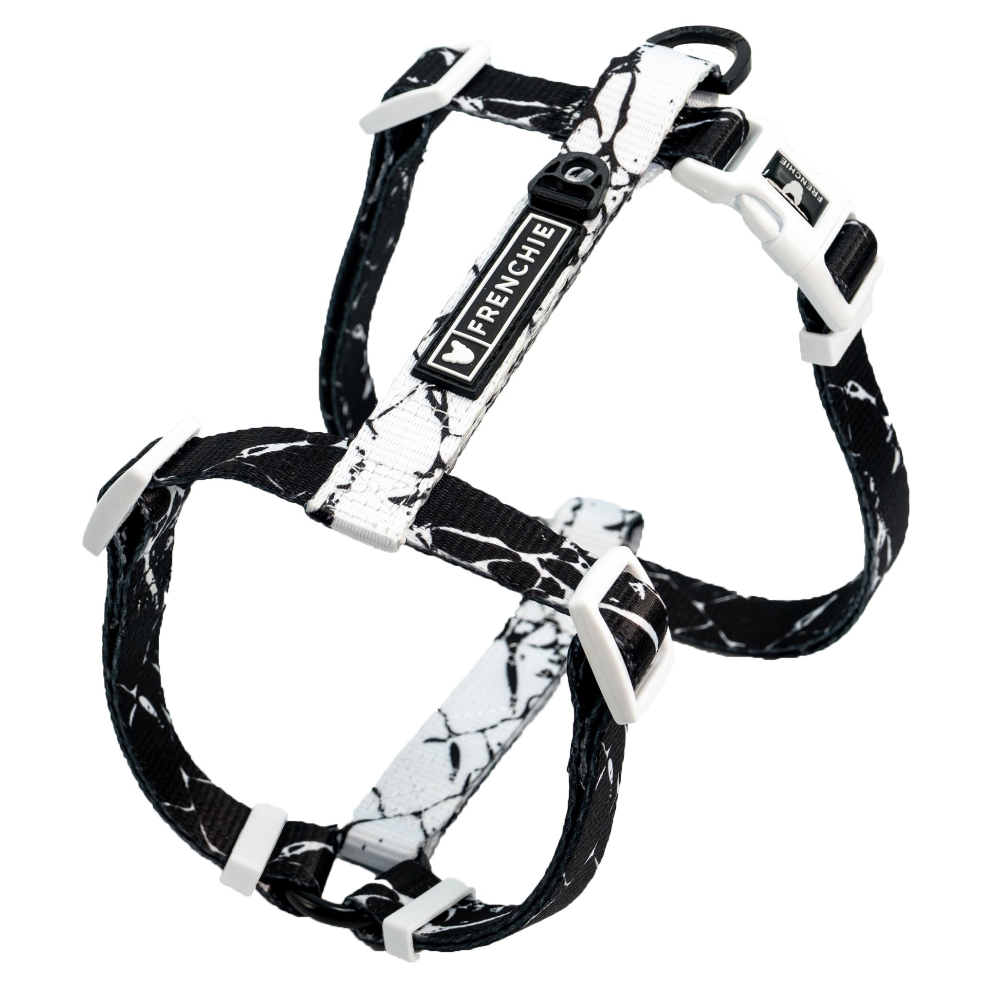 Frenchie Strap Harness - Black Marble