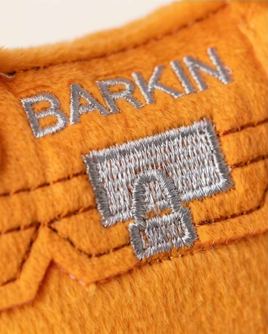 Haute Diggity Dog Barkin Bag - Orange Plush Dog Toy