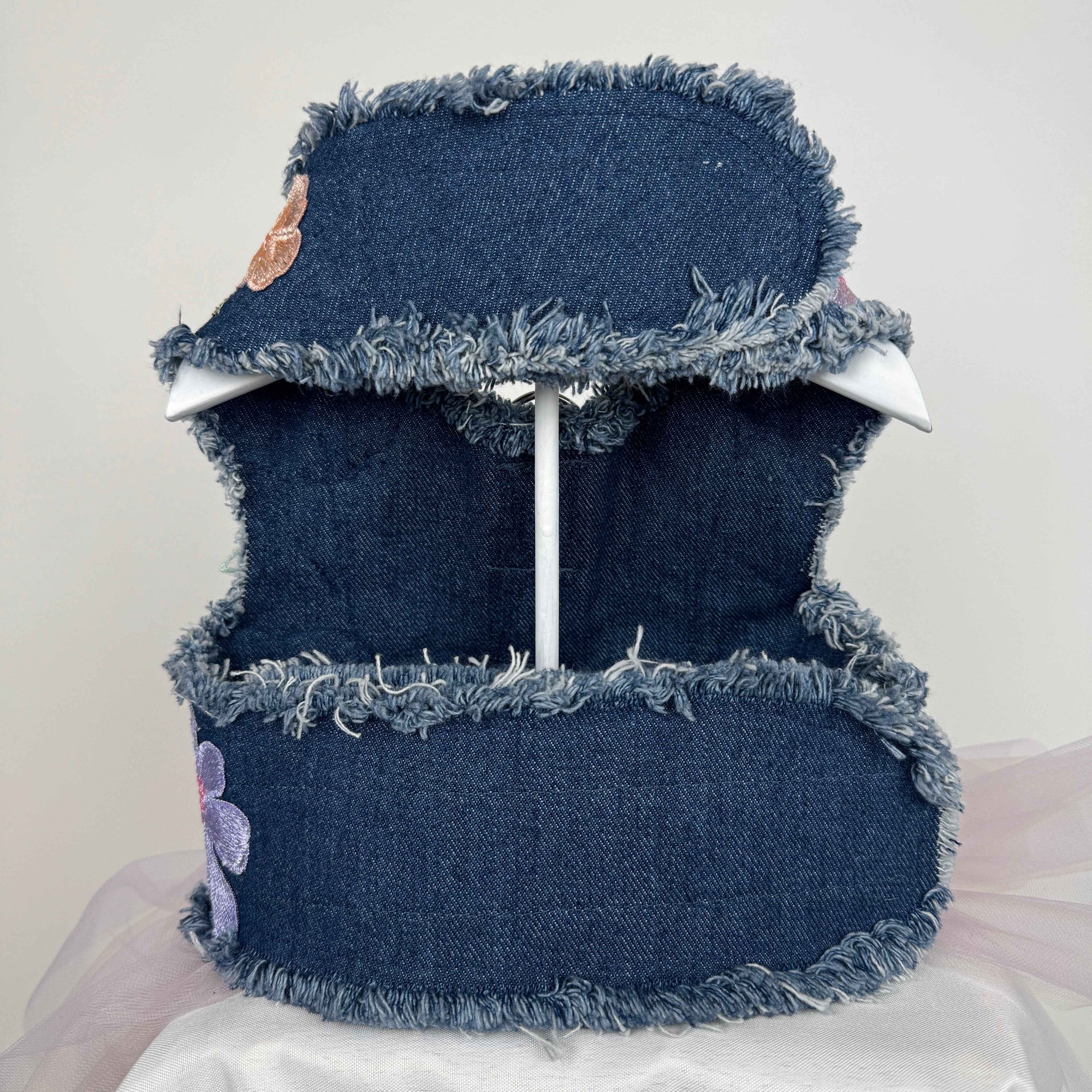 Heads or Tails Pup Ube Buttercream Bouquet Denim Dog Dress