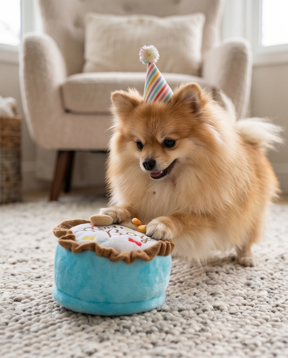 Haute Diggity Dog Birthday Boy Cake Plush Dog Toy