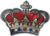 Extra Large Red and White Sequin Crown - Patch