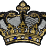 Extra Large Black,Silver & Gold Sequin Crown - Patch