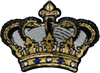 Extra Large Black,Silver & Gold Sequin Crown - Patch