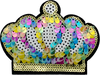 Large White Sequin Crown - Patch