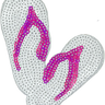 White Sequin Flip Flops - Patch