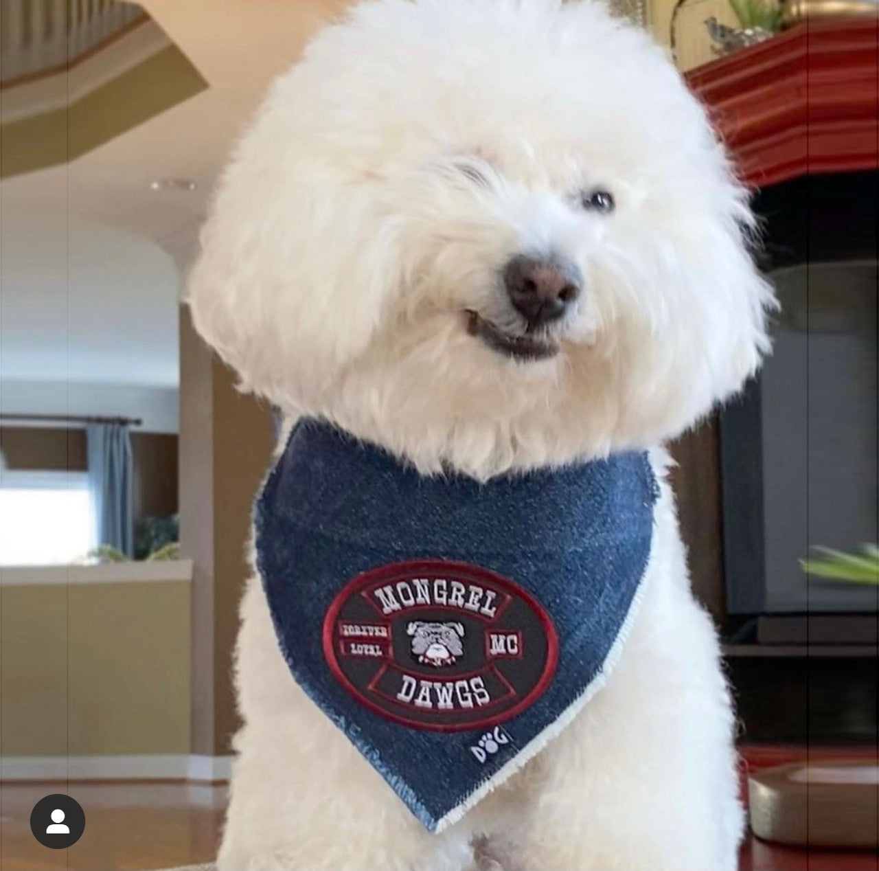 Mongrel Dawgs MC Logo Denim Bandanna