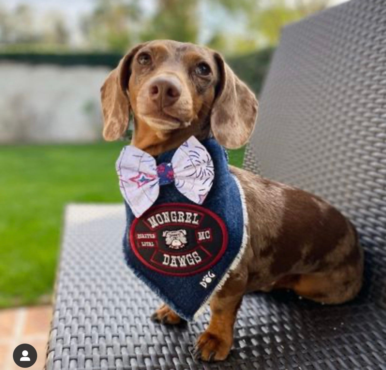 Mongrel Dawgs MC Logo Denim Bandanna