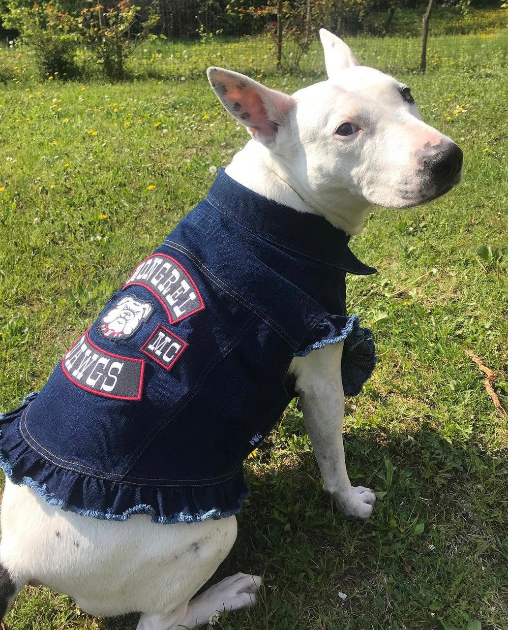 Mongrel Dawgs MC - Denim Jacket with Ruffles