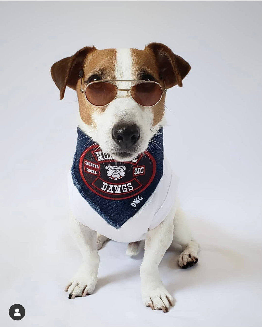 Mongrel Dawgs MC Logo Denim Bandanna