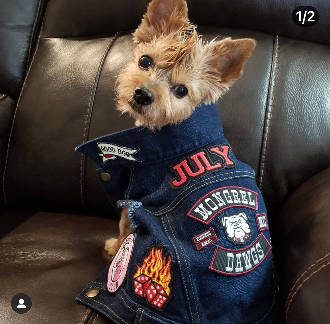 Mongrel Dawg 6 Piece EMBROIDERY Patch (4")