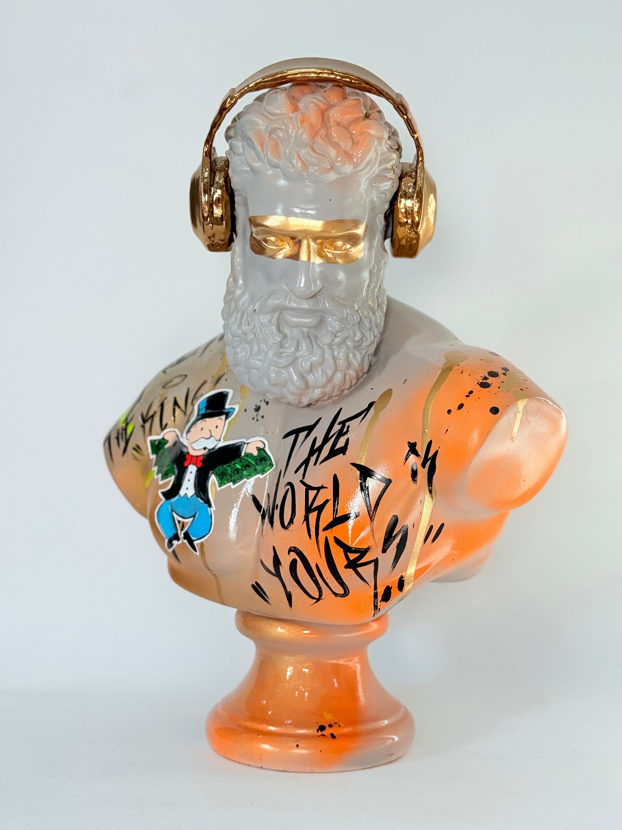 And Iconic Hercules Sculpture Flying Graffiti Pop Art Style