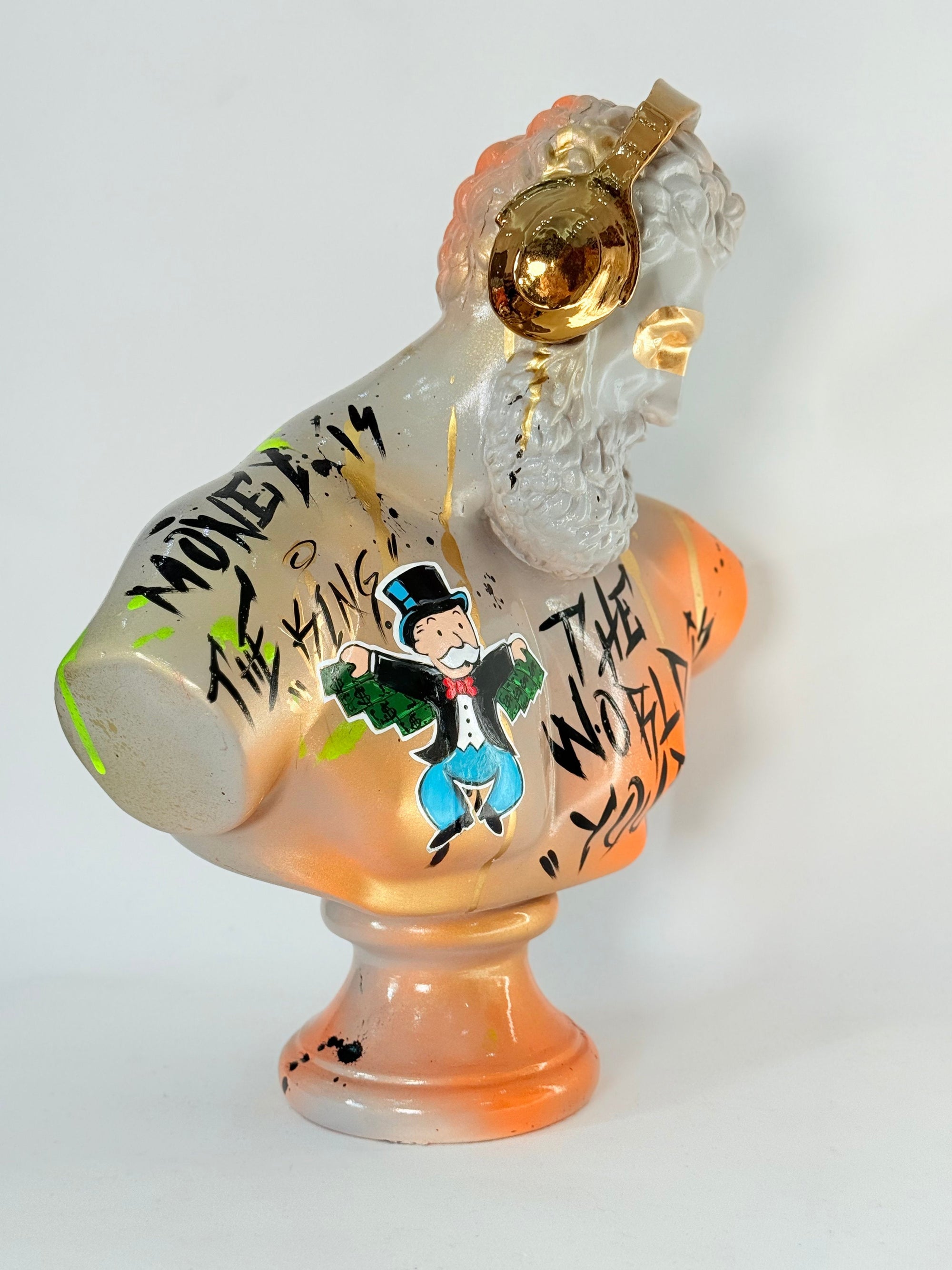 And Iconic Hercules Sculpture Flying Graffiti Pop Art Style