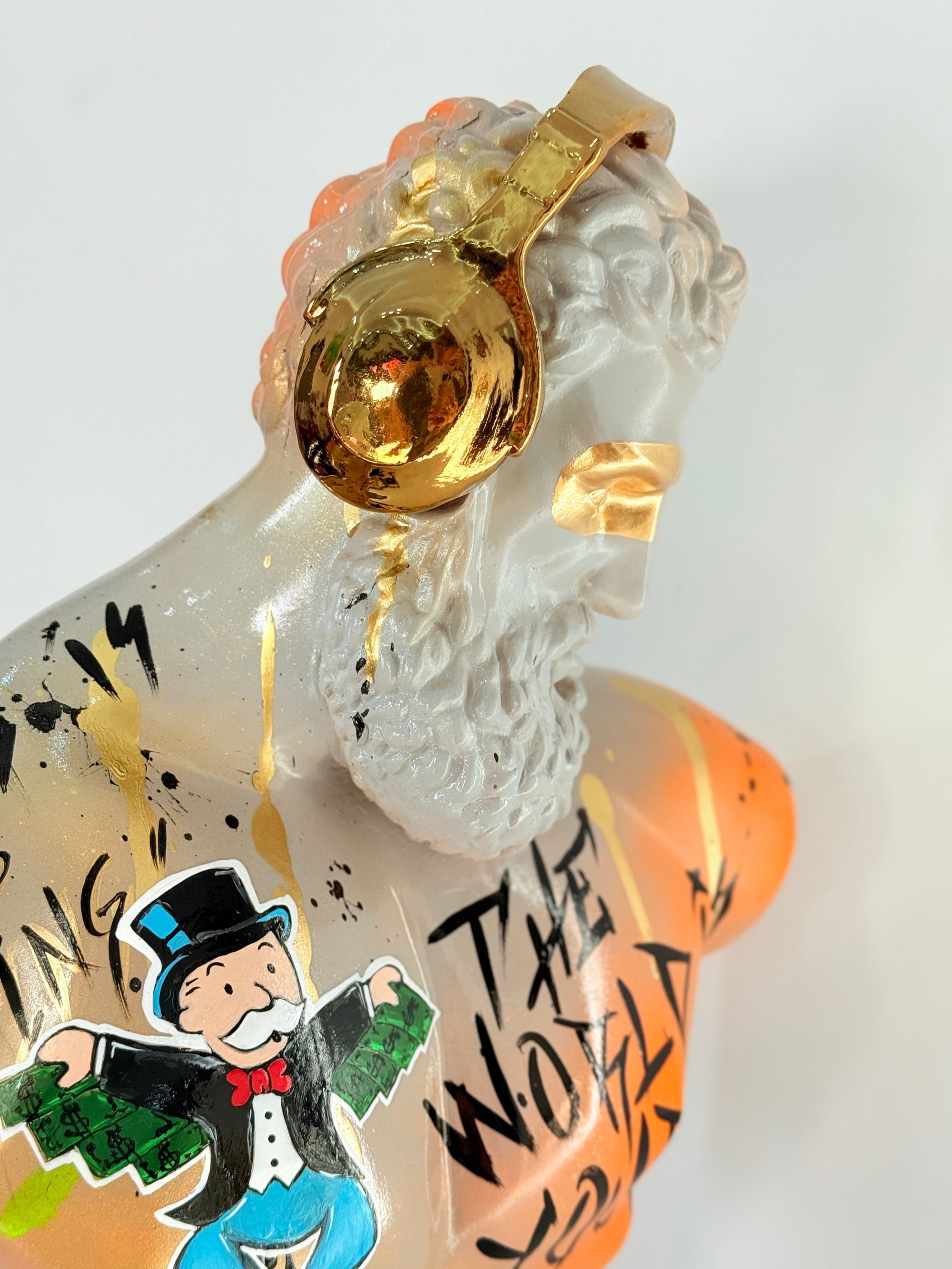 And Iconic Hercules Sculpture Flying Graffiti Pop Art Style
