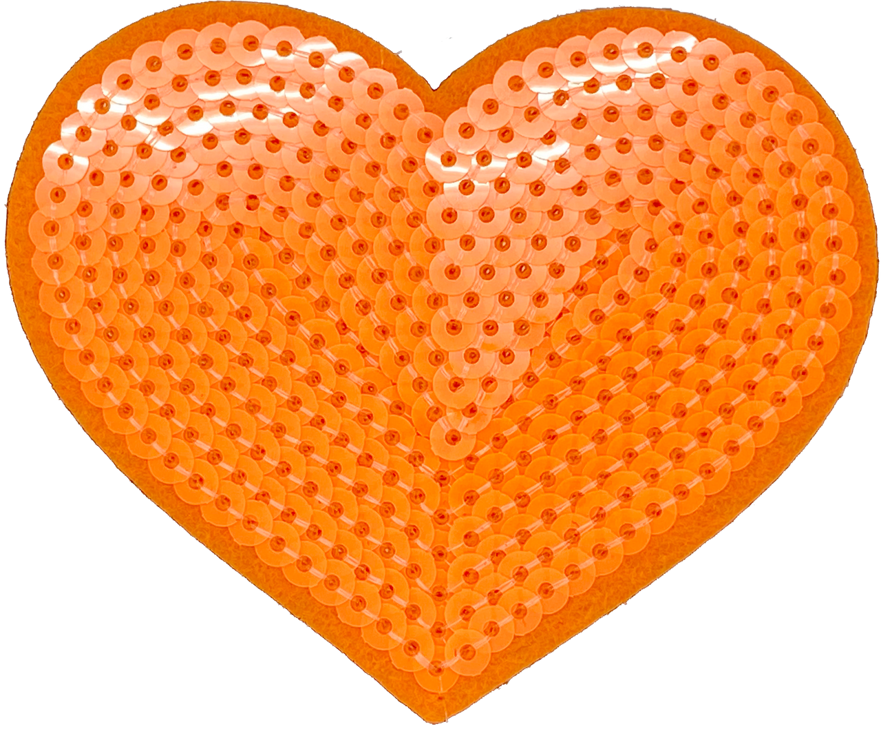 Orange Sequin Heart - Patch