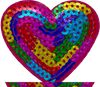 Rainbow Sequin Heart (small) - Patch