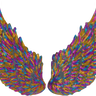 Extra Large Multicolor Sequin Wings  - Patch