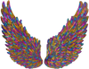 Extra Large Multicolor Sequin Wings  - Patch