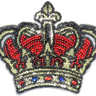Large Red and White Sequin Crown - Patch