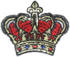 Large Red and White Sequin Crown - Patch