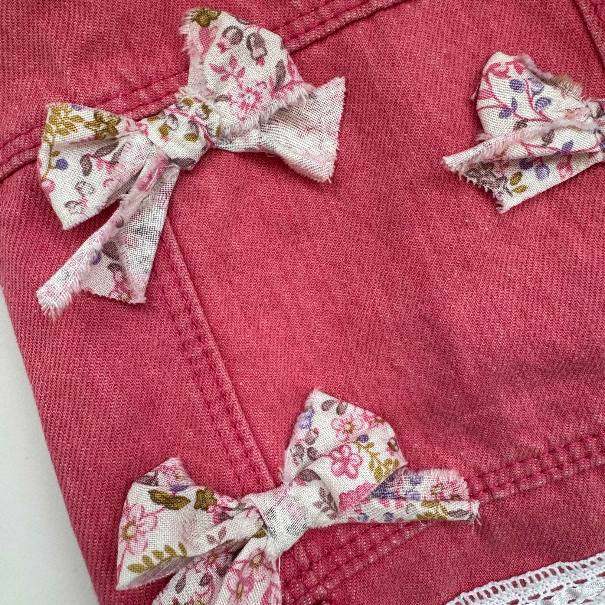 Heads or Tails Pup Pink with Floral Pink Bows Dog Vest