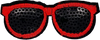 Red & Black Sequin Glasses - Patch