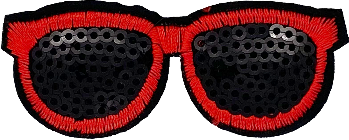 Red & Black Sequin Glasses - Patch