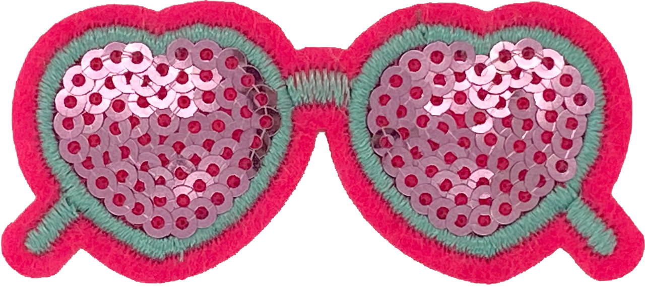 Pink Sequin Glasses - Patch
