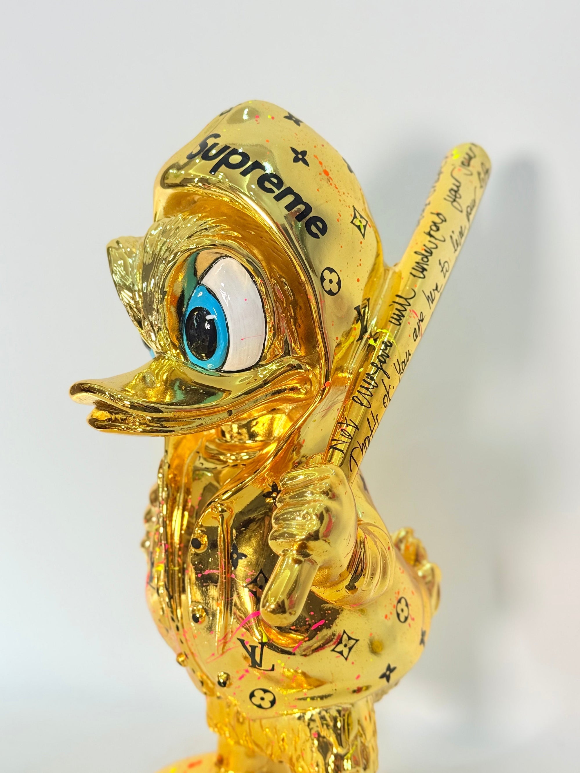 And Iconic Duxx Duck Gold Chrome Luxury Pattern Sculpture
