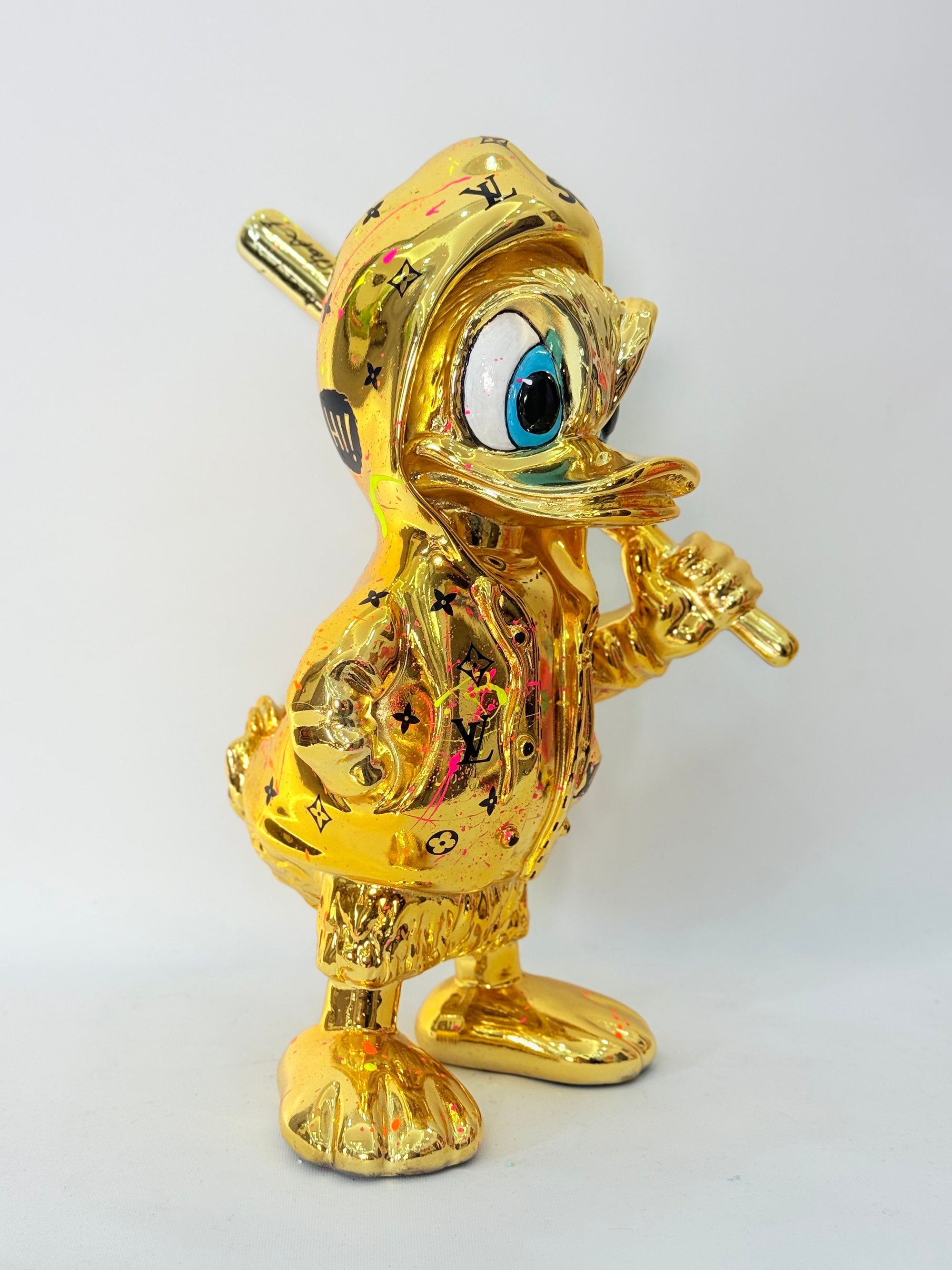And Iconic Duxx Duck Gold Chrome Luxury Pattern Sculpture
