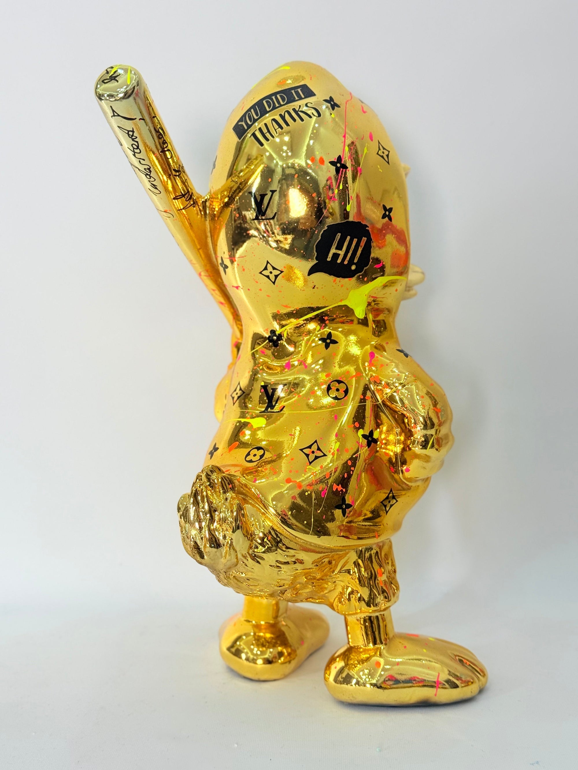 And Iconic Duxx Duck Gold Chrome Luxury Pattern Sculpture