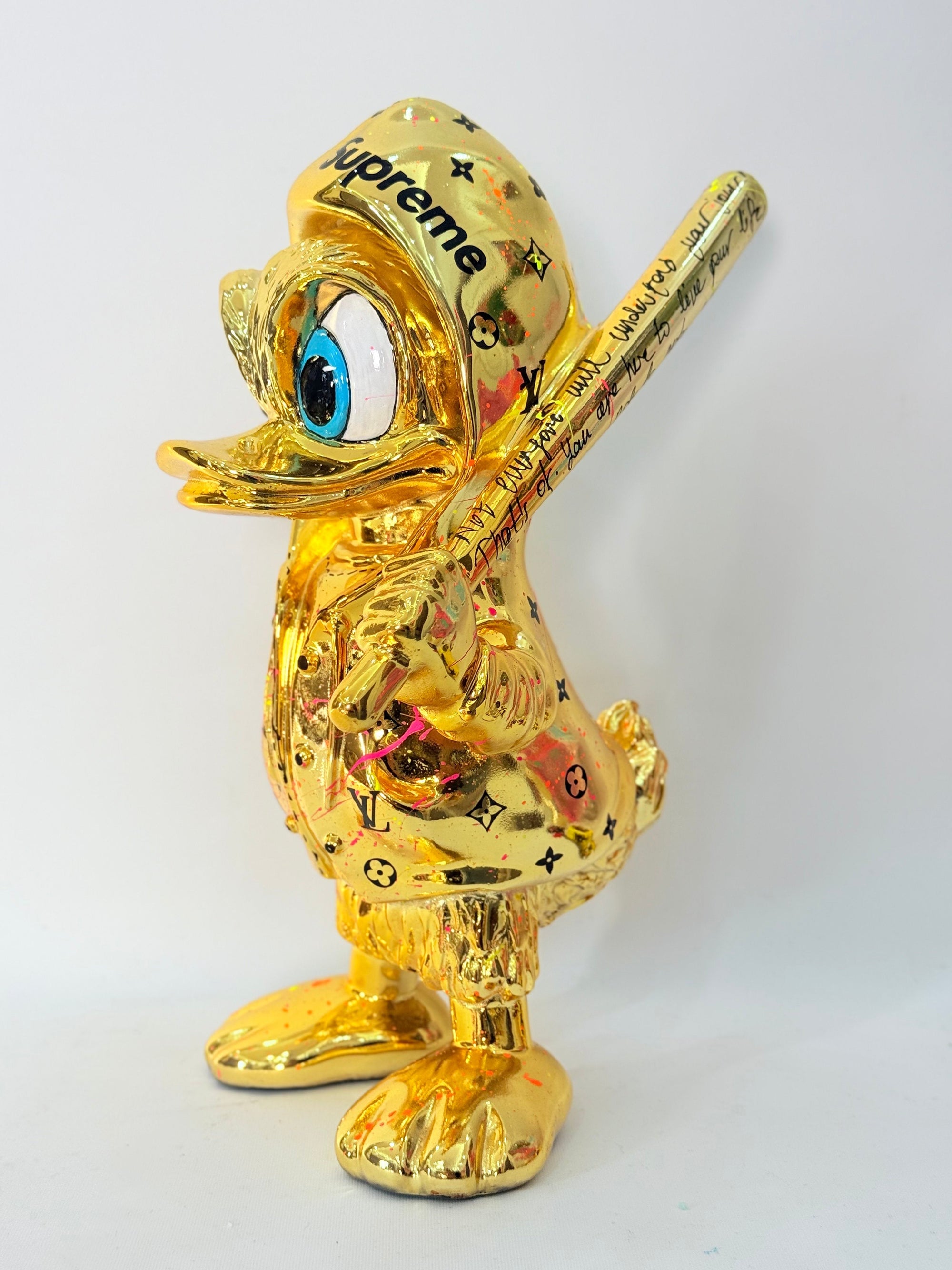 And Iconic Duxx Duck Gold Chrome Luxury Pattern Sculpture