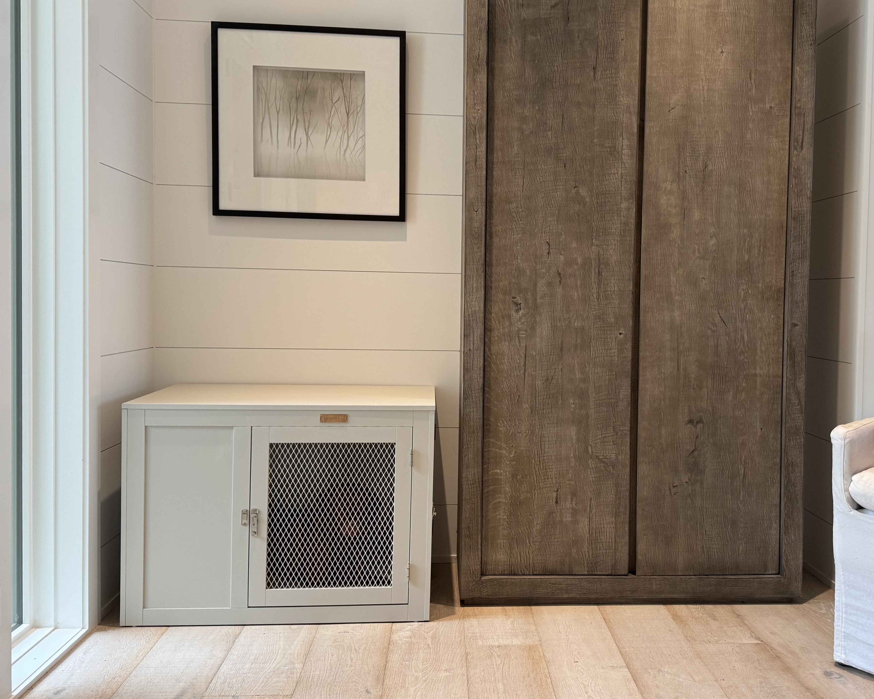 Bowsers Fresco Wood Dog Crate Furniture – Designer Indoor Crate and End Table
