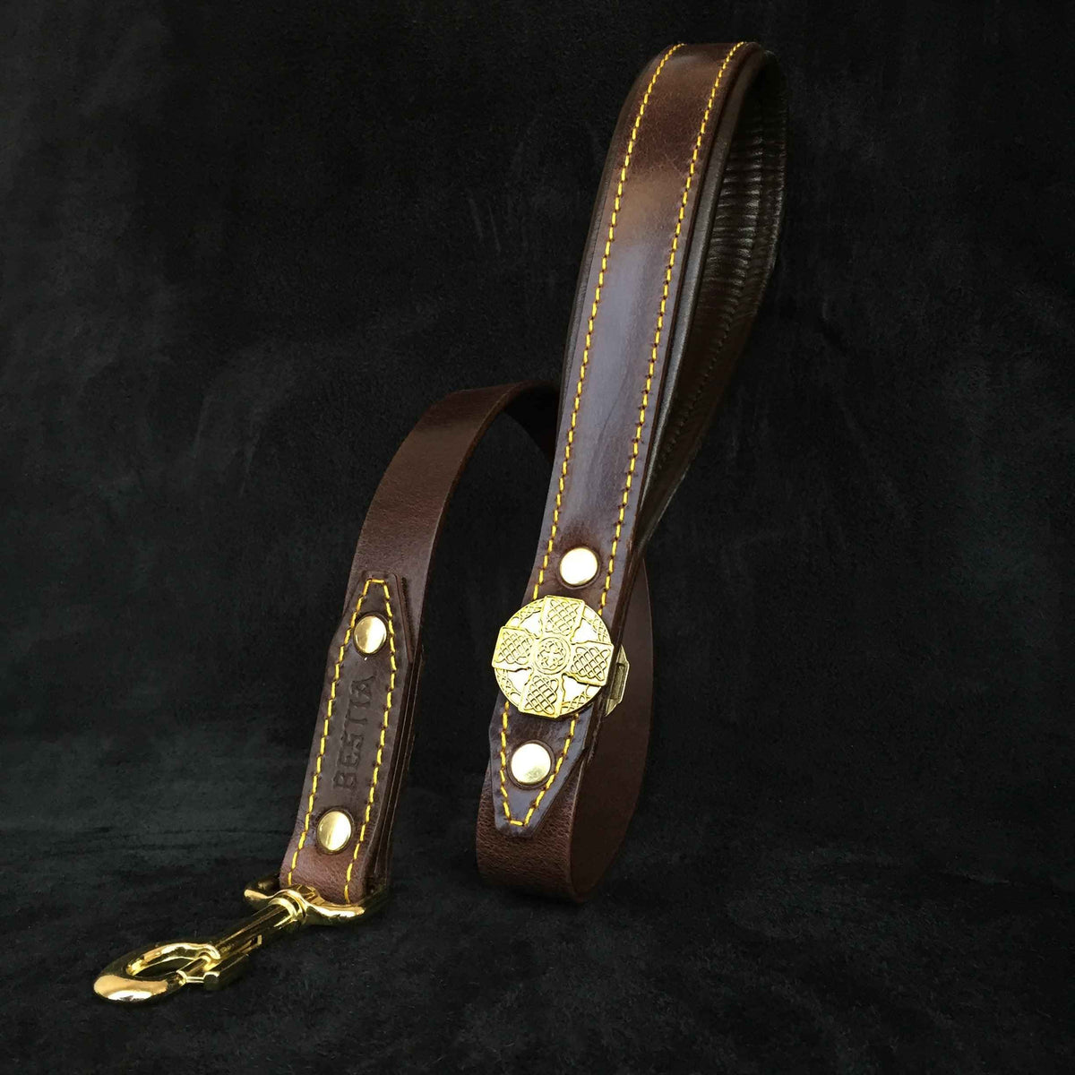 Bestia Maximus Brown Leather Dog Leash