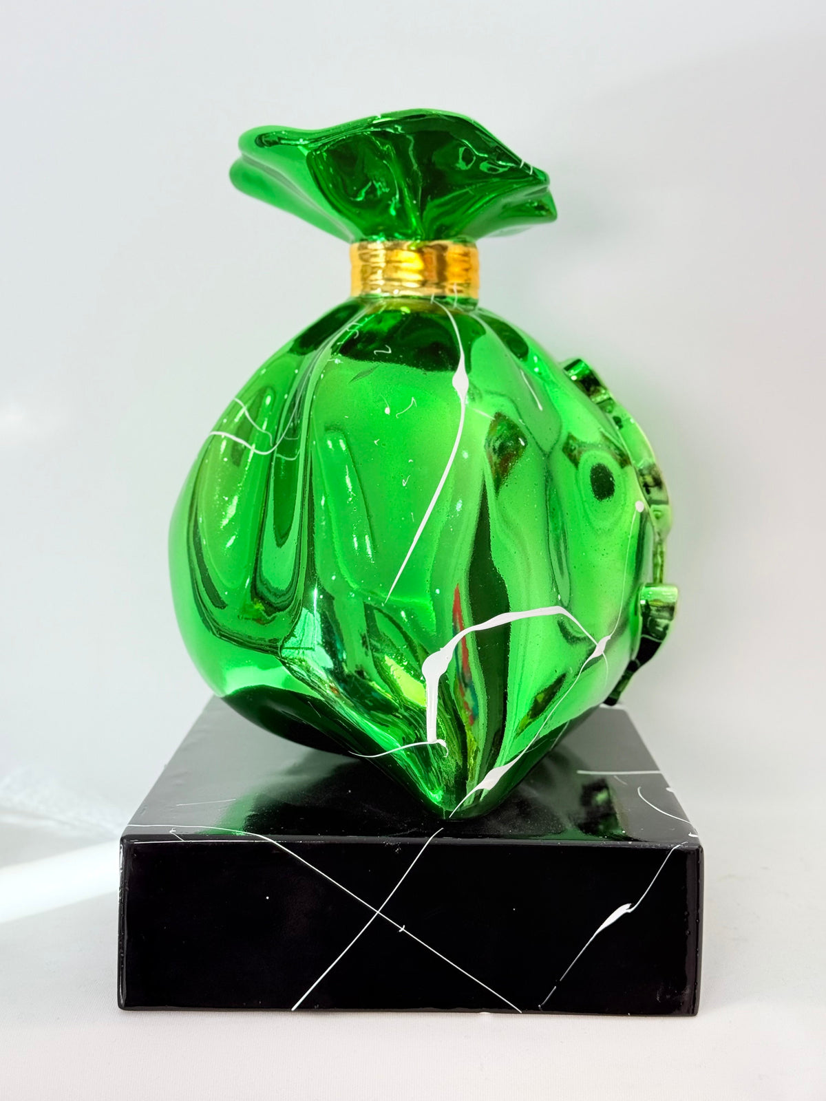 And Iconic Green Money Bag Graffiti Pop Art Sculpture