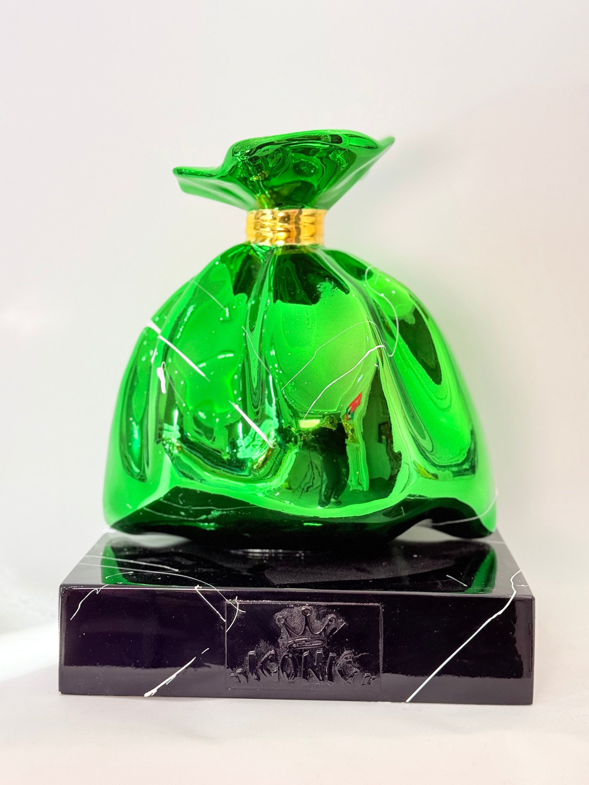 And Iconic Green Money Bag Graffiti Pop Art Sculpture