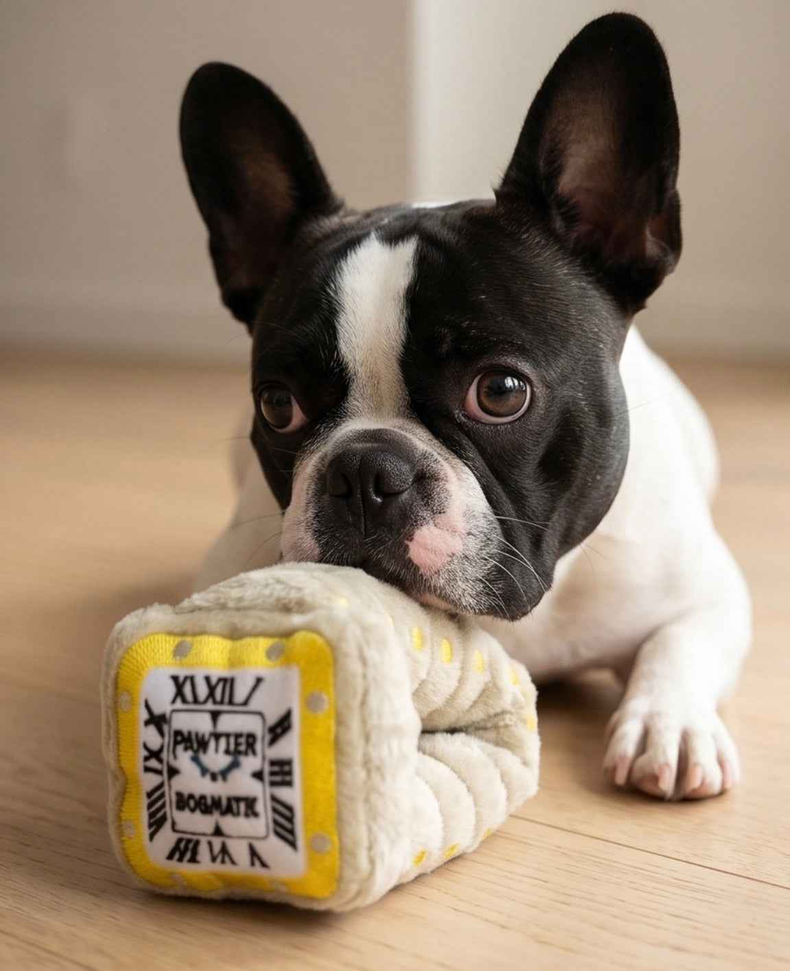 Haute Diggity Dog Pawtier Watch Plush Dog Toy