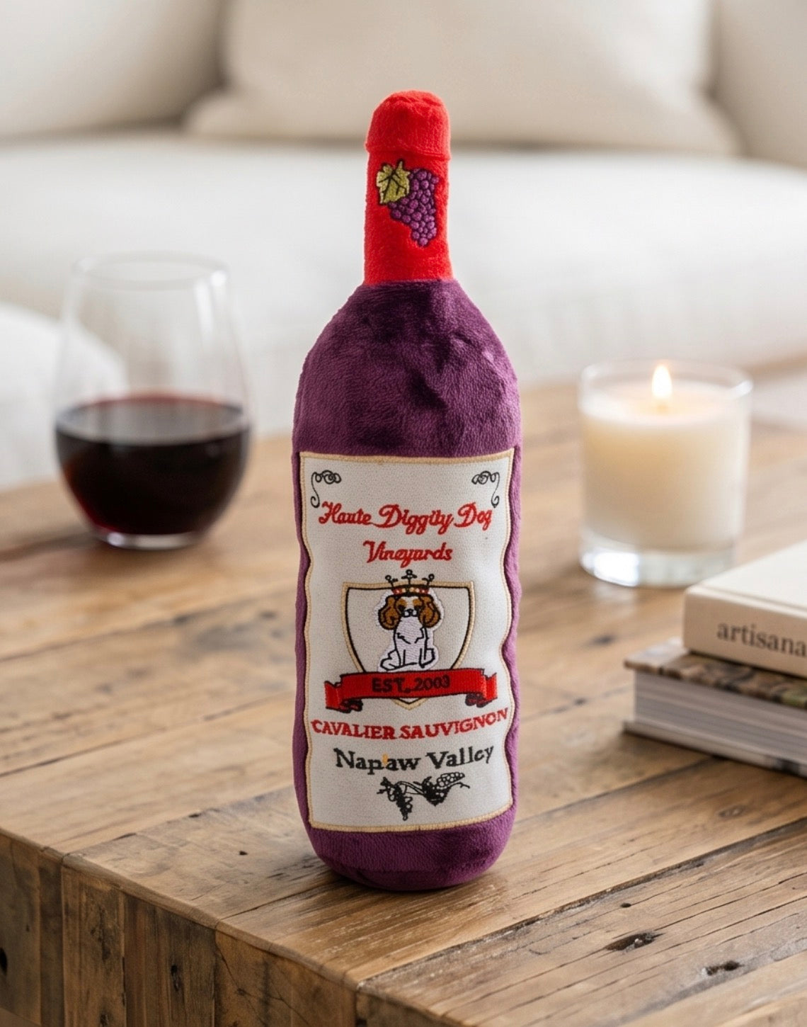 Haute Diggity Dog Cavalier Sauvignon Plush Dog Toy