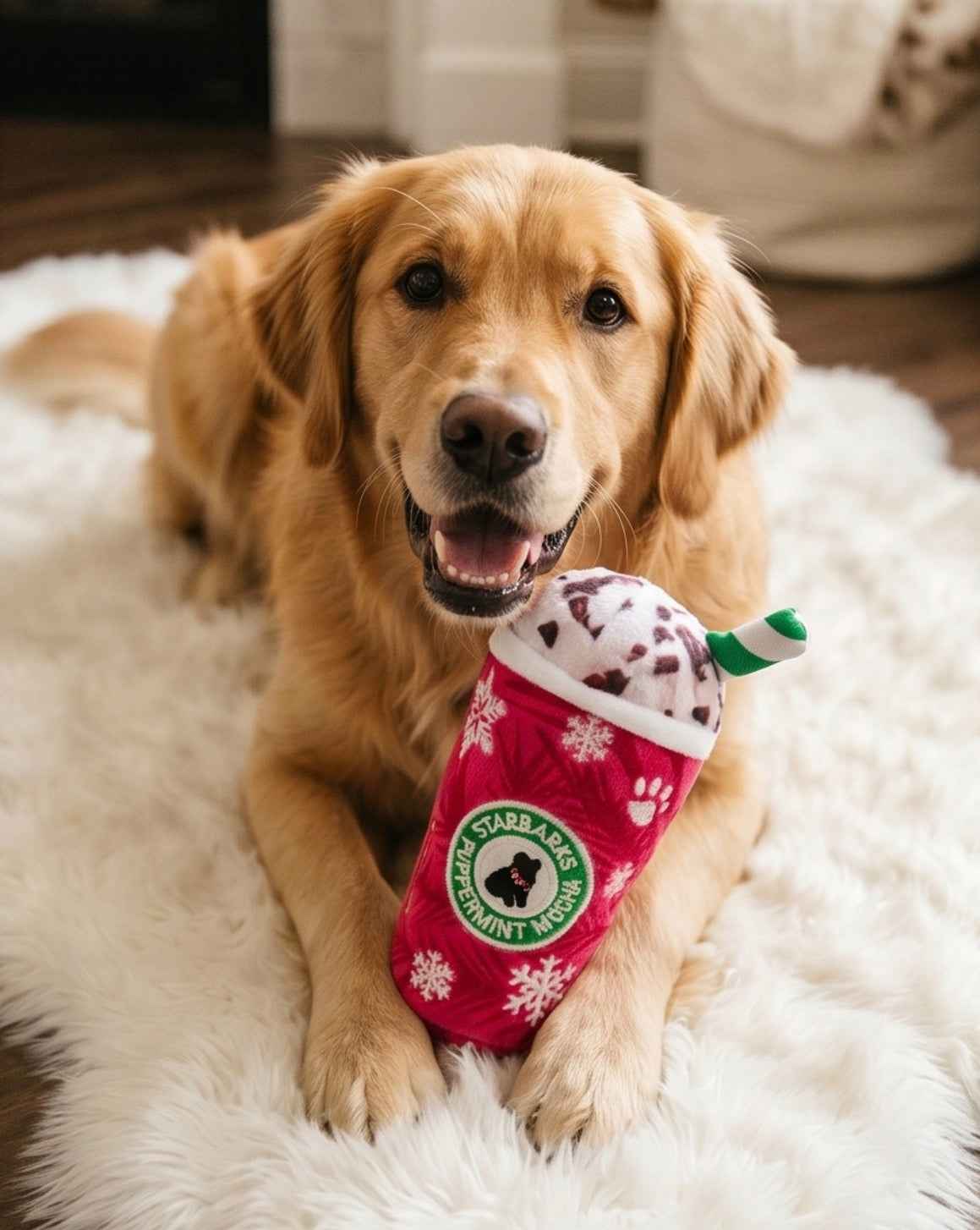 Haute Diggity Dog Starbarks Puppermint Mocha Christmas Plush Dog Toy