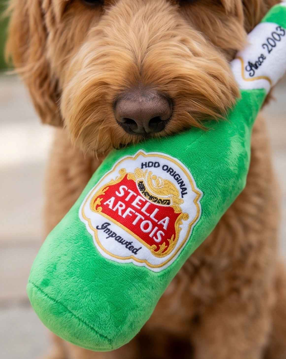 Haute Diggity Dog Stella Arftois Beer Bottle Plush Dog Toy