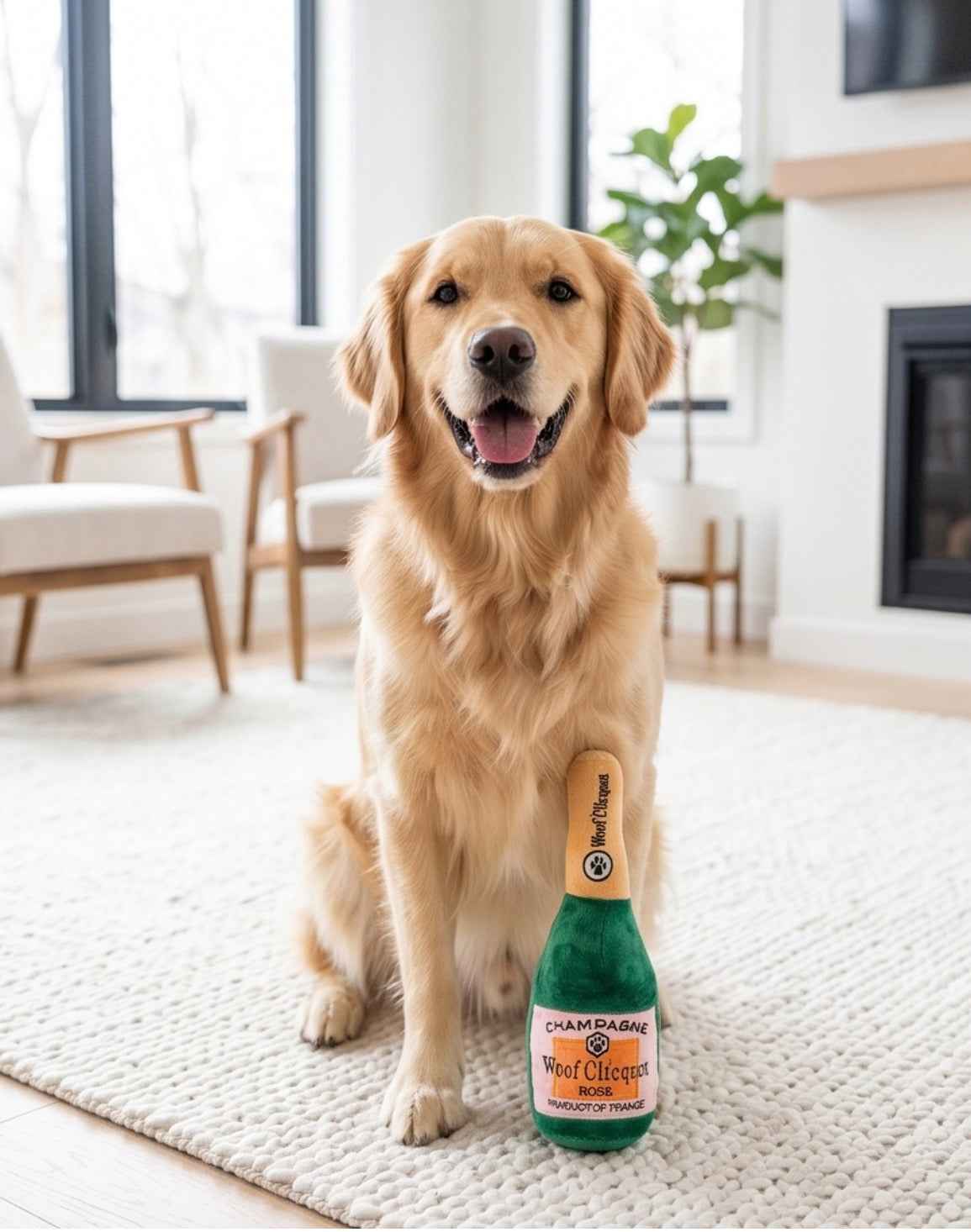 Haute Diggity Dog Woof Clicquot Rose Plush Dog Toy
