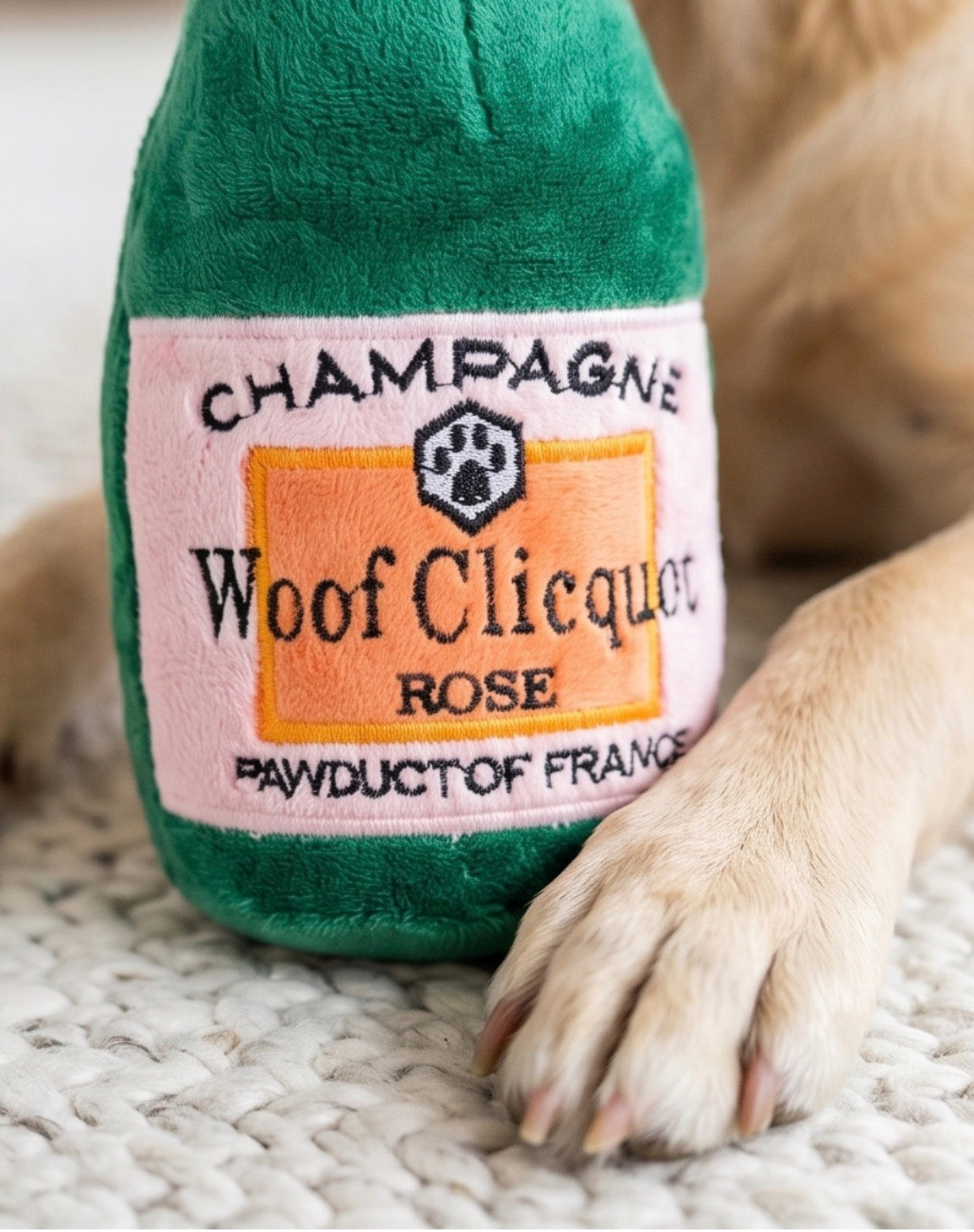 Haute Diggity Dog Woof Clicquot Rose Plush Dog Toy